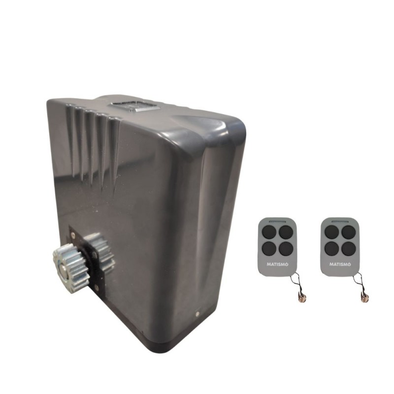 Moteur portail coulissant AMC1000 SOLAR - Centrale et deux télécommandes